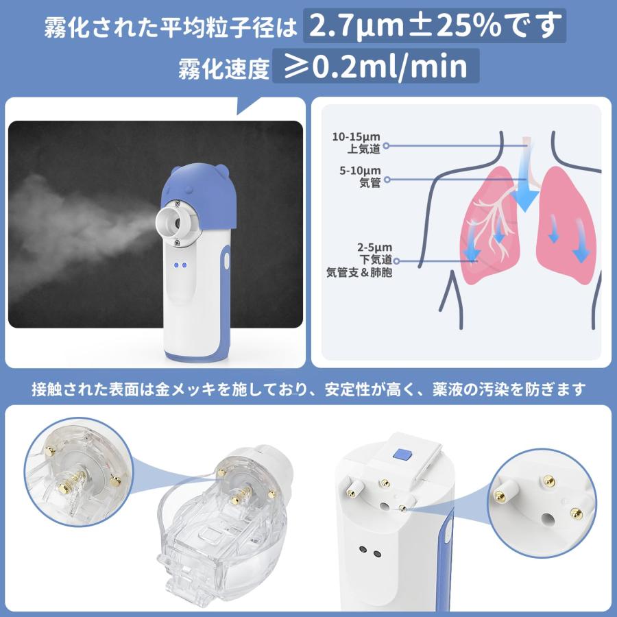 Watles ネブライザー メッシュ式ネブライザー 吸入器 Type-C充電 Watles ネブライザー メッシュ式ネブライザー 吸入器 Type-C充電