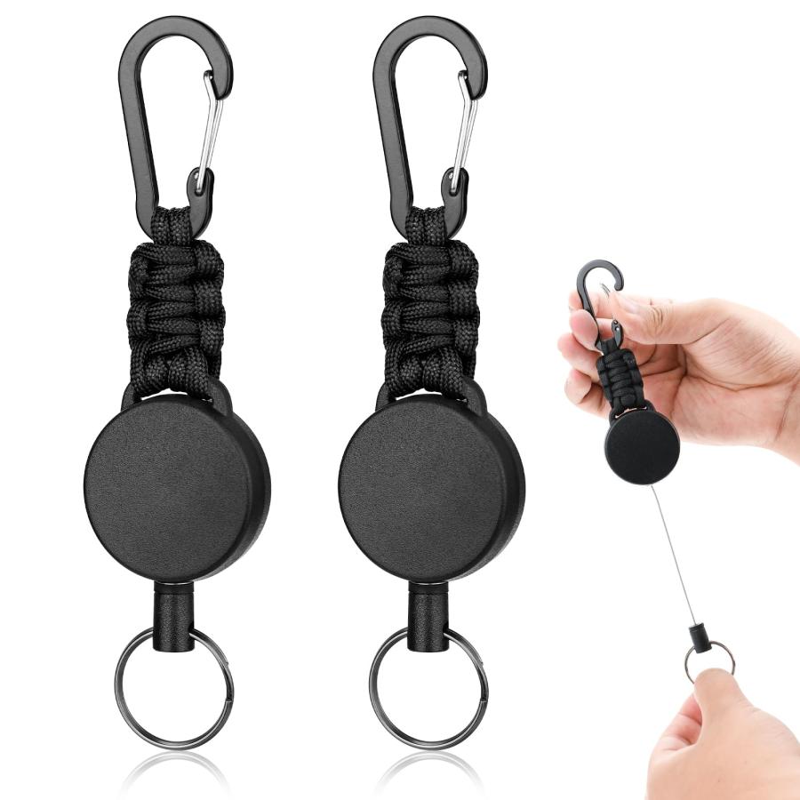 Mellbree] リールキーホルダー カラビナ 2個 リールストラップ 伸びるキーホルダー キーリール キーチェーン 強力リール 頑丈 軽量 60  : はいじストア - 通販 - Yahoo!ショッピング
