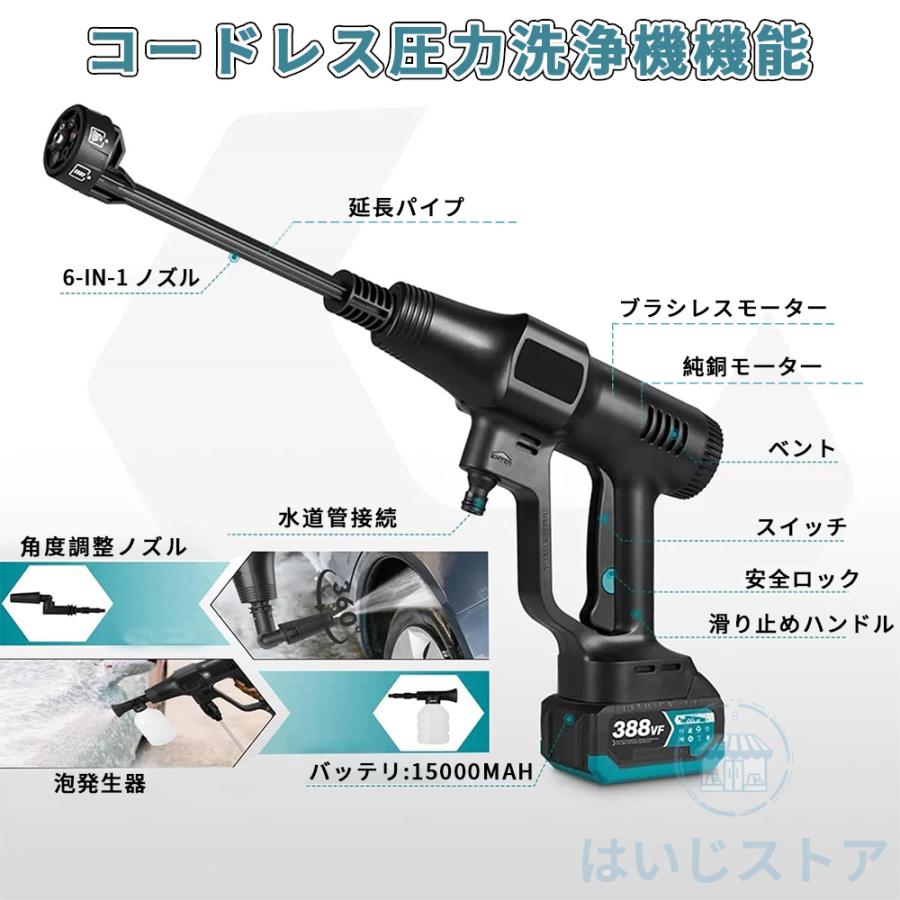 即納 2026最新 高圧洗浄機 コードレス 充電式 マキタ バッテリー対応