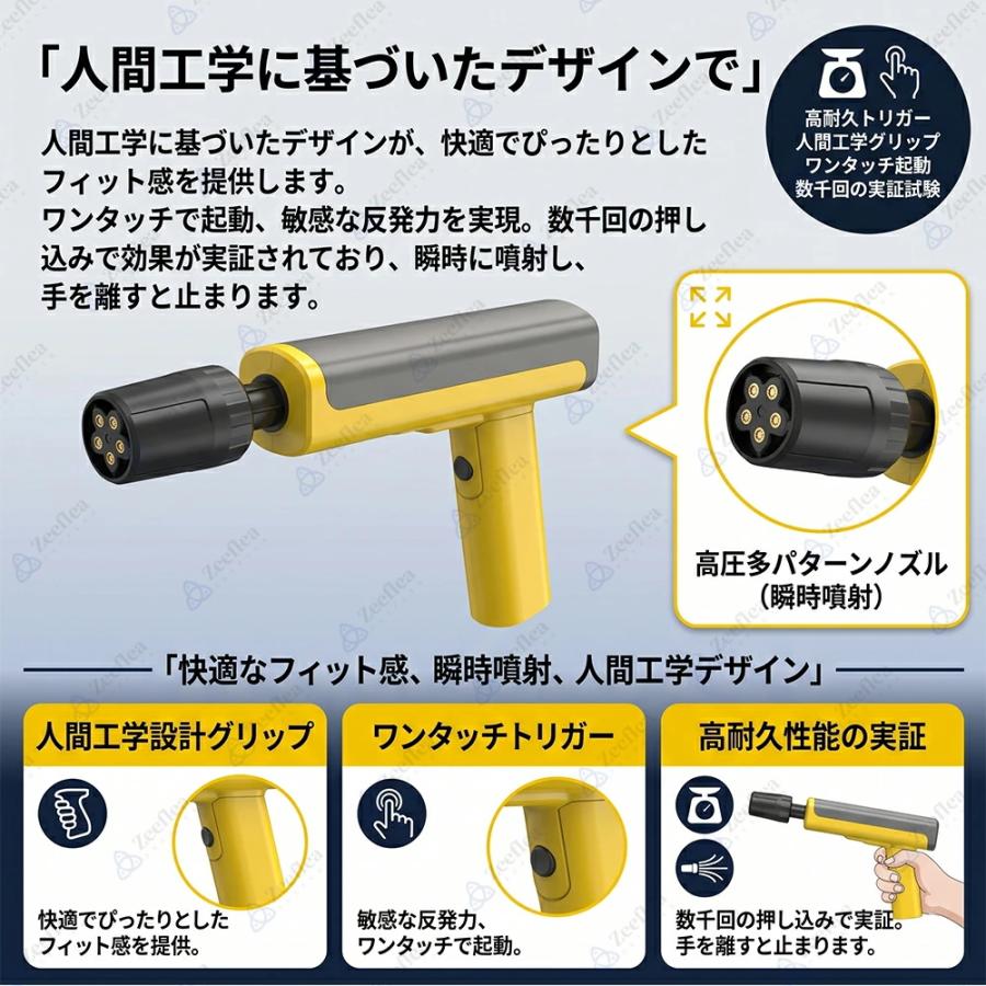 高圧洗浄機 コードレス 家庭用 スポケッタブル USB-C充電式 水道接続