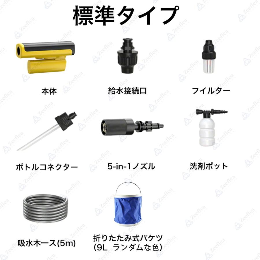 高圧洗浄機 コードレス 家庭用 スポケッタブル USB-C充電式 水道接続