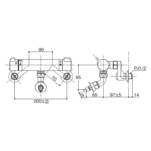 TOTO:緊急止水弁付サーモスタット混合栓 型式:TW40S : 配管部品 ヤフー