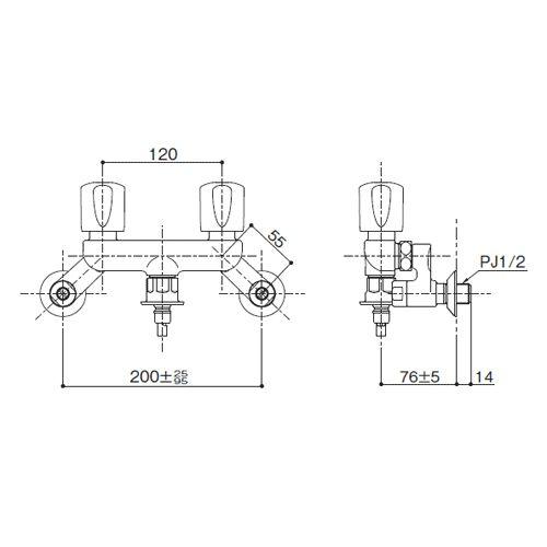 TOTO:2ハンドル混合栓　TW20-1R　型式:TW20-1RZ