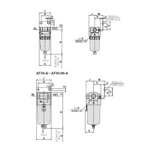 SMC:エアフィルタ 型式:AF40-F02BC-A（1セット:10個入） - 4