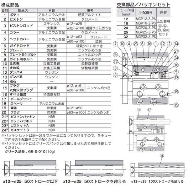 SMC:ガイド付薄形シリンダ　型式:MGPM12-100Z（1セット:10個入）