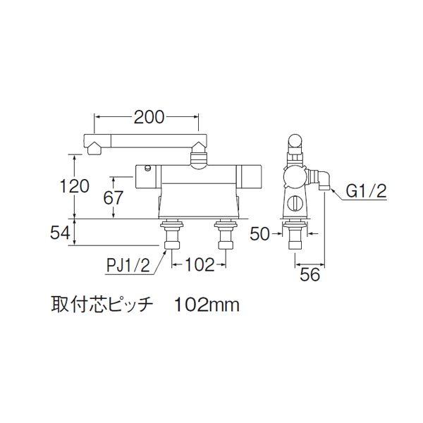 SANEI(旧:三栄水栓製作所):サーモデッキシャワー混合栓　型式:SK785DT2-13