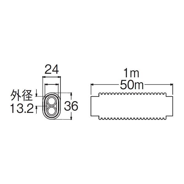 SANEI(旧:三栄水栓製作所):さや管付ペア樹脂管　型式:T421R-863-10A