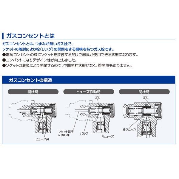 光陽産業:フレキガスコンセント(埋込E付) LPガス用 型式:G857A5-12P