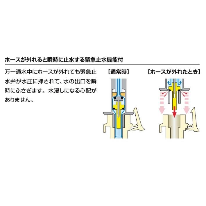 LIXIL(INAX):緊急止水弁付洗濯機用単水栓 型式:LF-WJ50KQA : 配管部品