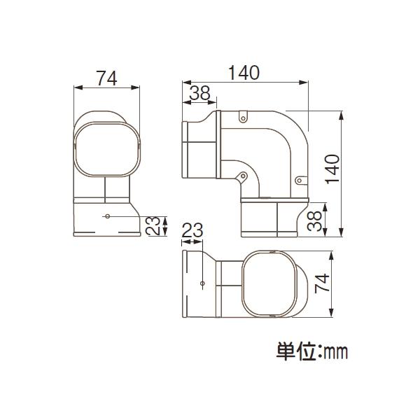 因幡電機産業:5％offセールひねり90°エルボ 型式:LDN-70-B : 配管部品 ヤフー店 - 通販 - Yahoo!ショッピング