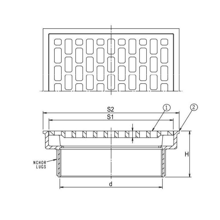 アウトドア用ストーブ 長谷川鋳工所:黄銅製角型排水目皿 型式:ES-100