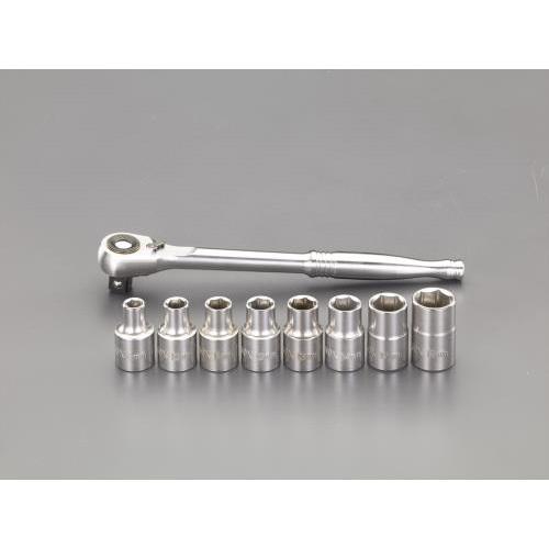 エスコ:1/2”DR/8-19mm (ステンレス製)ソケットレンチセット 型式 エスコ:1/2”DR/8-19mm (ステンレス製)ソケットレンチセット 型式