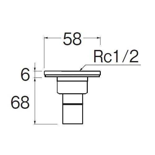 SANEI(旧:三栄水栓製作所):床立上アダプター 型式:T6330J-4-S-13×13A｜haikanbuhin｜03