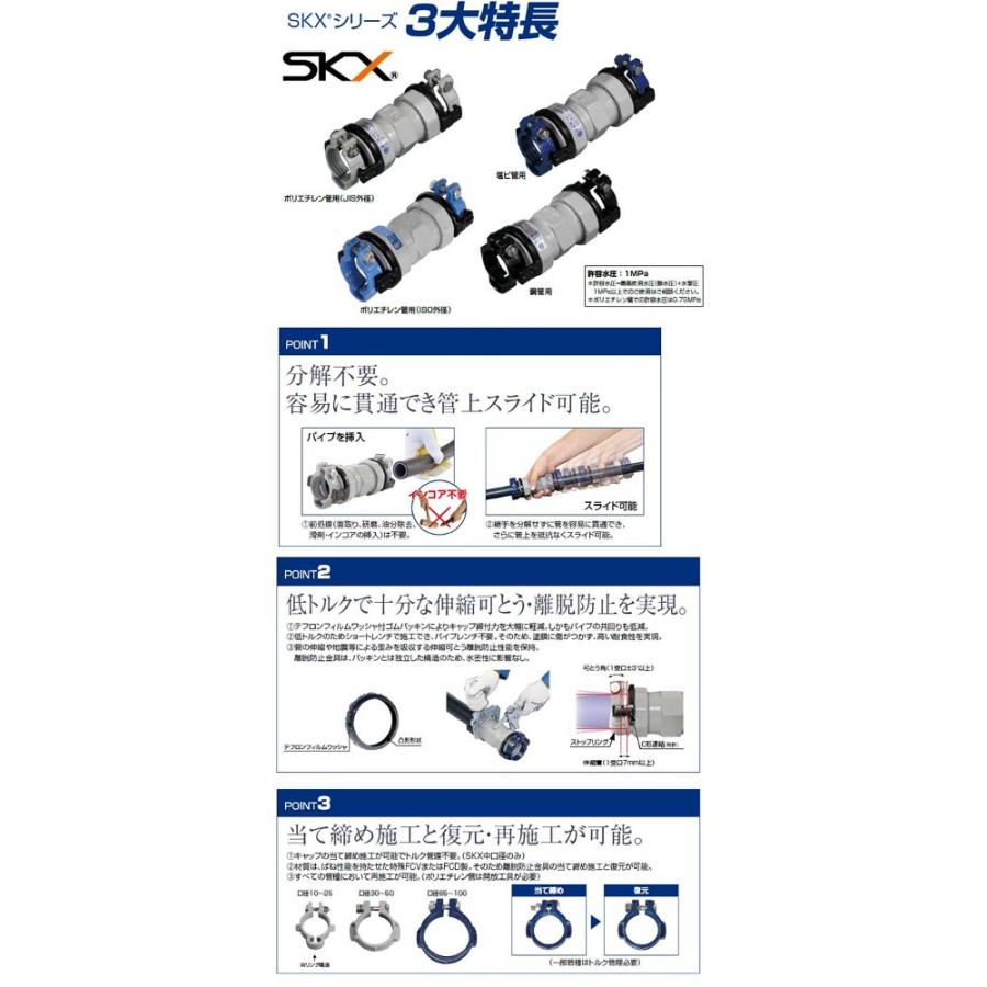 川西水道機器:SKXおねじ付ソケット(水道用鋼管接続) 型式:SKX-OS 50｜haikanbuhin｜02