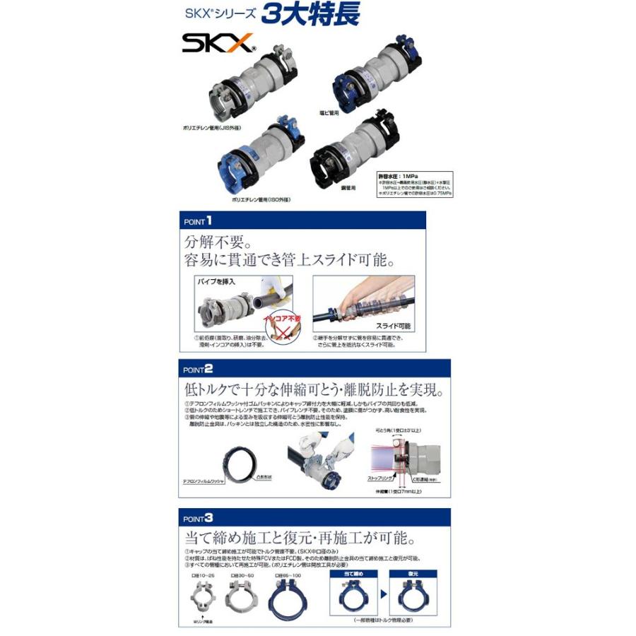 川西水道機器:SKXめねじ付ソケット(ポリエチレン管接続) 型式:SKX-MS