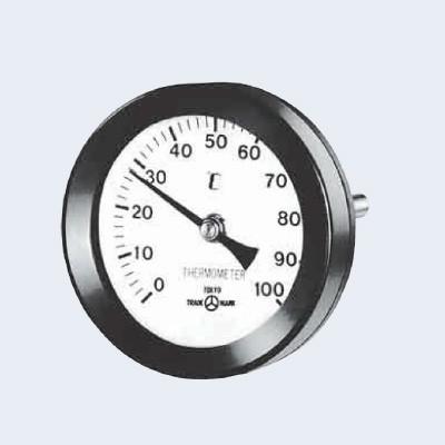 山本計器製造:バイメタル温度計T形φ100 保護官付 型式:BT-T-4 100L(0〜100℃) BS保護管｜haikanbuhin