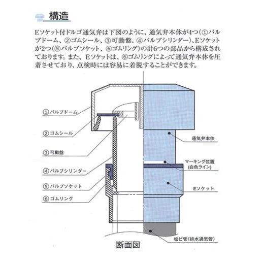 森永エンジニアリング:Eソケット付ドルゴ通気弁 型式:JDE-100 : 配管