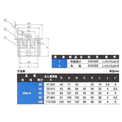 発売 ダイドレ:共栓付排水金具 型式:SNA-K 80