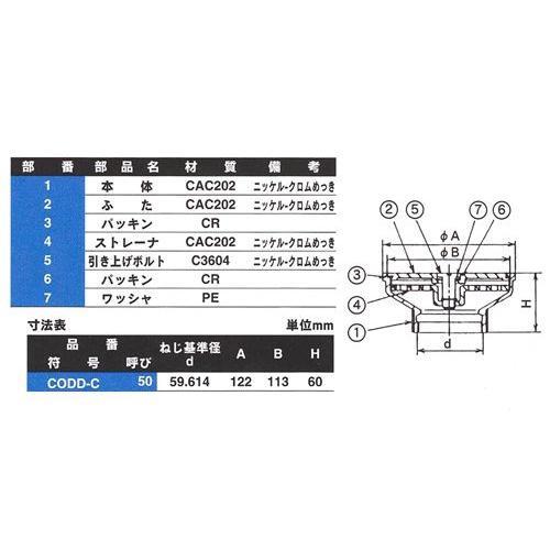 【値下げ】ダイドレ非防水層用ドレン(CODD50) ¥13,000→¥9,000 ダイドレ:掃兼ドレン 非防水層用 型式:CODD-C 50 : 配管部品 ヤフー店