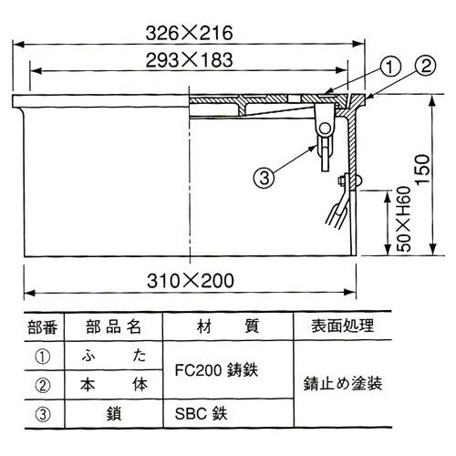伊藤鉄工(IGS):散水栓ボックス 型式:B3B :43047753:配管部品 ヤフー店 