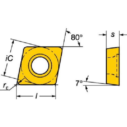 サンドビック　コロターン107　旋削用ポジチップ(130)　09　H10　(130)　T3　08-AL　)サンドビック(株)コロマントカンパニー　H10　CCGX