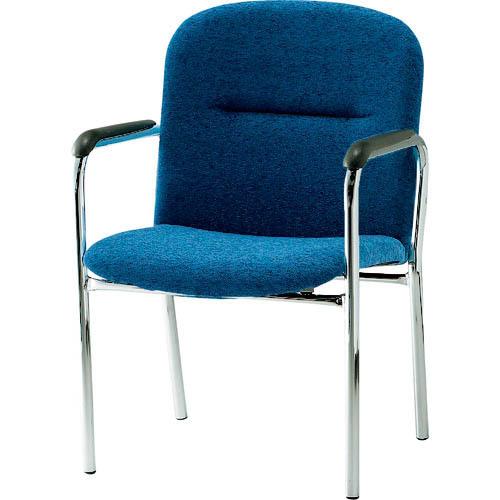 TOKIO ミーティングチェア 4本脚肘付 ネイビー ( FSQ-4A NV  