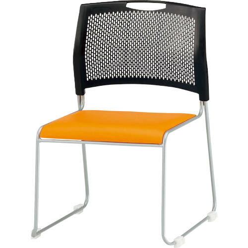 TOKIO スタッキングチェア NSB-T10L レザー マンダリンオレンジ ( NSB-10L-OR )