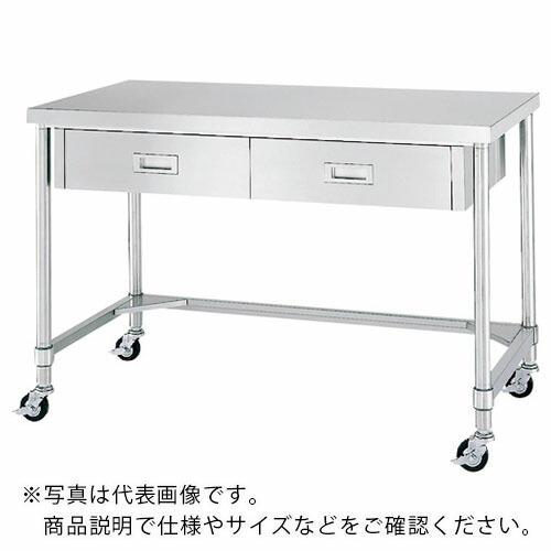 シンコー ステンレス作業台片面引出付三方枠キャスター付 ( WDTNC-9075 