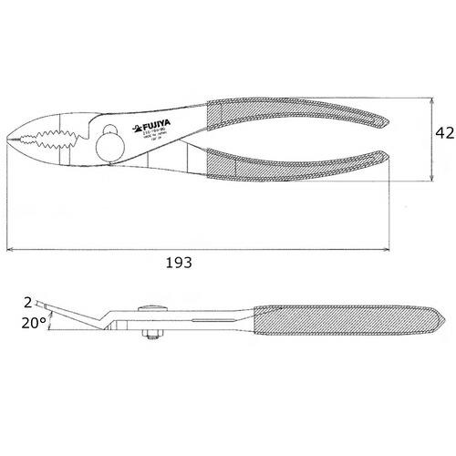 フジ矢 薄型コンビネーションプライヤー(黒金・ベント) 全長193mm ( 210-190-BG ) フジ矢(株)｜haikanshop｜06