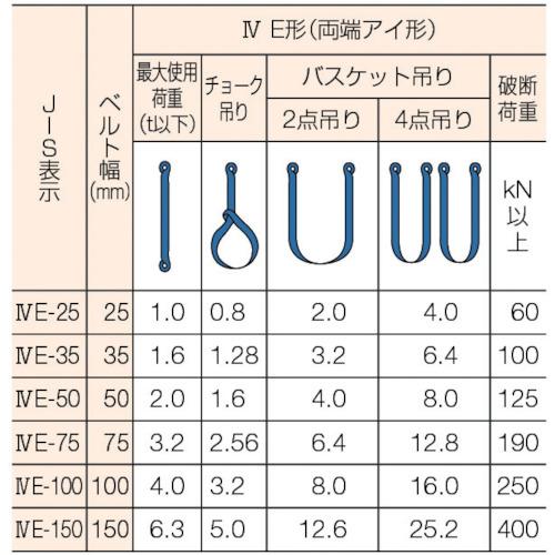 シライ　ベルトスリング　シグナルスリング[[R上]]HG　両端アイ形　SG4E(JIS4トウキュウ)　SG4E75-4　75mm幅×長さ4.0m　東レインターナショナル(株)産資製品課