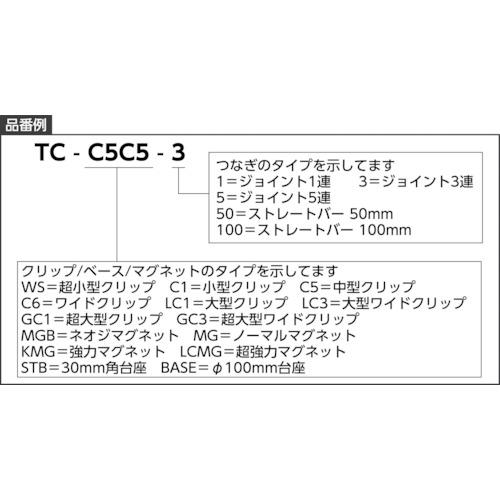 TRUSCO ホルダー式クリップ 大型ワイドクリップ+ストレートバー50+大型ク ( TC-LC1LC3-50 ) トラスコ中山(株)｜haikanshop｜02