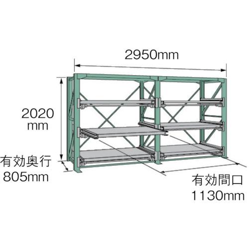 KDS　スライドラック　SSR10-2012-3FTR　ムラテックKDS(株)