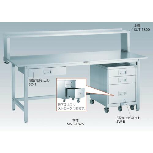 TRUSCO　SW3型オールステンレス作業台　1500X600XH740　SW3-1560　トラスコ中山(株)