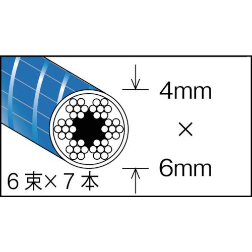 TRUSCO　メッキ付ワイヤロープ　PVC被覆タイプ　CWP-4S100　トラスコ中山(株)　Φ4(6)mmX100m