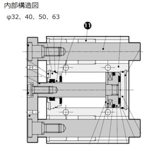 CKD ガイド付きシリンダ すべり軸受 ( STG-M-32-100-T2V-T ) CKD(株 