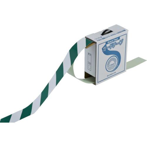 直販安い 【SALE価格】緑十字 ガードテープ(ラインテープ) 白/緑(トラ柄) GT-751WG 75mm幅×100m ( 148104 ) (株)日本緑十字社