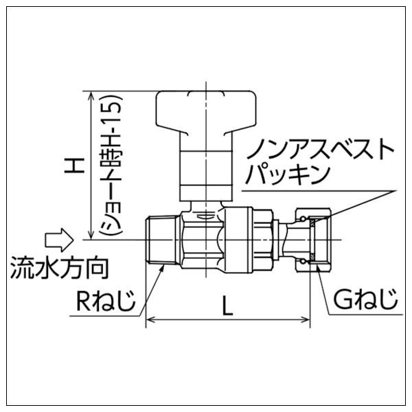 逆止弁付ボールバルブCB7型 CB7-13M-S Rねじxナット付アダプター 逆止弁付ボールバルブCB7型 CB7-13M-S Rねじxナット付アダプター