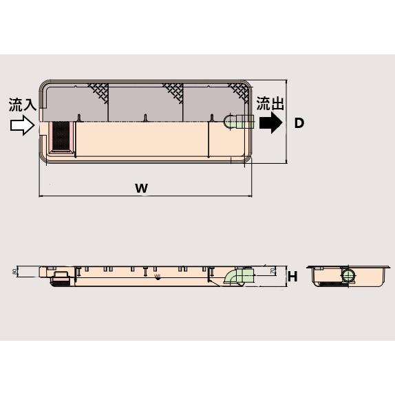 GFR-40JEU グリストラップ 超浅型 側溝流入式 150H 鋼板製防錆 GFR-40JEU グリストラップ 超浅型 側溝流入式 150H 鋼板製防錆