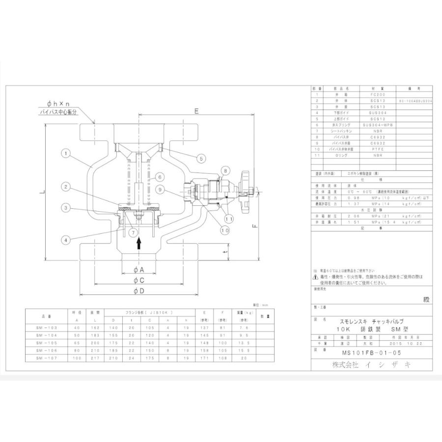 イシザキ製作所　スモレンスキチャッキ　ＳＭ-104　10kｘ50