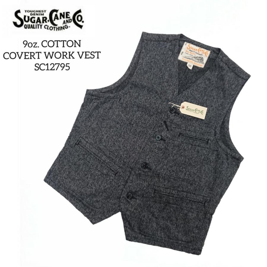 SUGAR CANE 9oz. BLACK COVERT WORK VEST シュガーケーン コバート