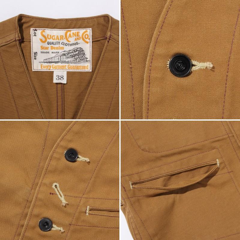 SUGAR CANE 13oz. BROWN DUCK WORK VEST シュガーケーン ブラウン