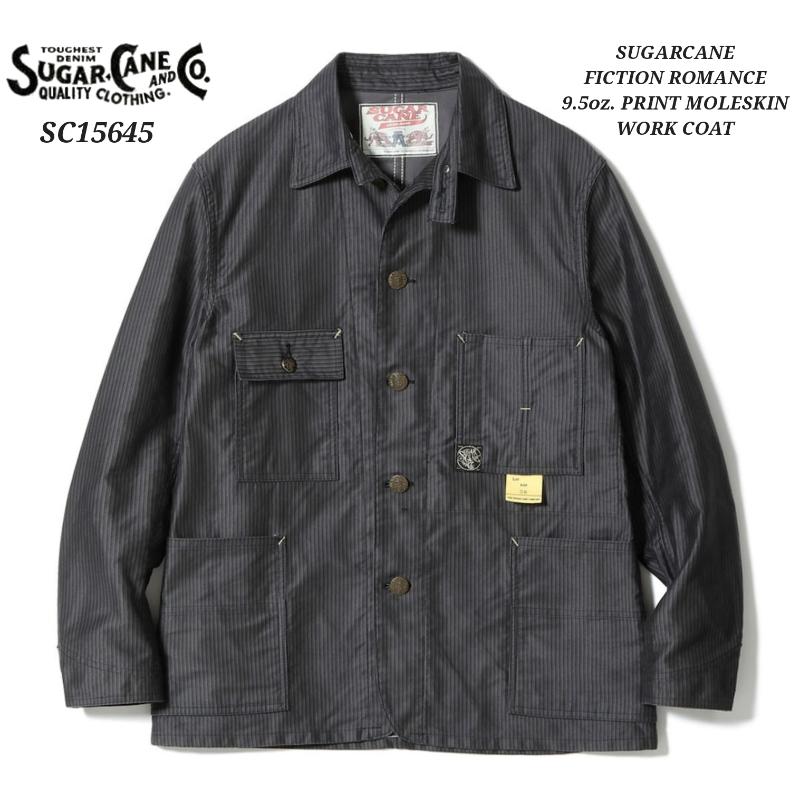 SUGAR CANE FICTION ROMANCE 9.5oz. PRINT MOLESKIN WORK COAT 