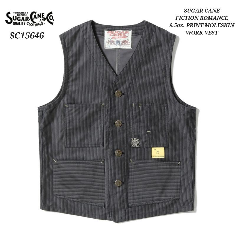 SUGAR CANE FICTION ROMANCE 9.5oz. PRINT MOLESKIN WORK VEST