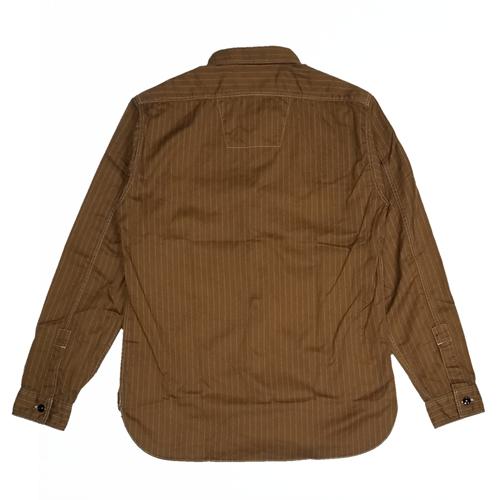SUGAR CANE FICTION ROMANCE 8.5oz. BROWN WABASH STRIPE WORK SHIRT