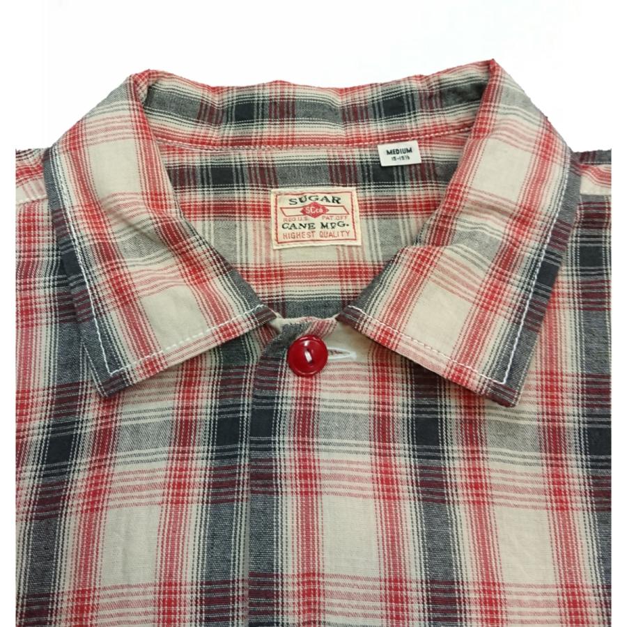SUGAR CANE OMBRE CHECK L/S OPEN SHIRT シュガーケーン オンブレ