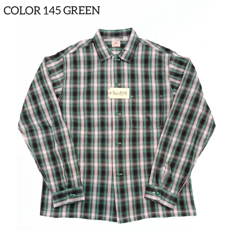 SUGAR CANE OMBRE CHECK L/S OPEN SHIRT シュガーケーン オンブレ