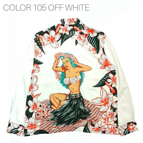 SUN SURF SPECIAL EDITION L/S RAYON HAWAIIAN SHIRT ゛HULA GIRL゛