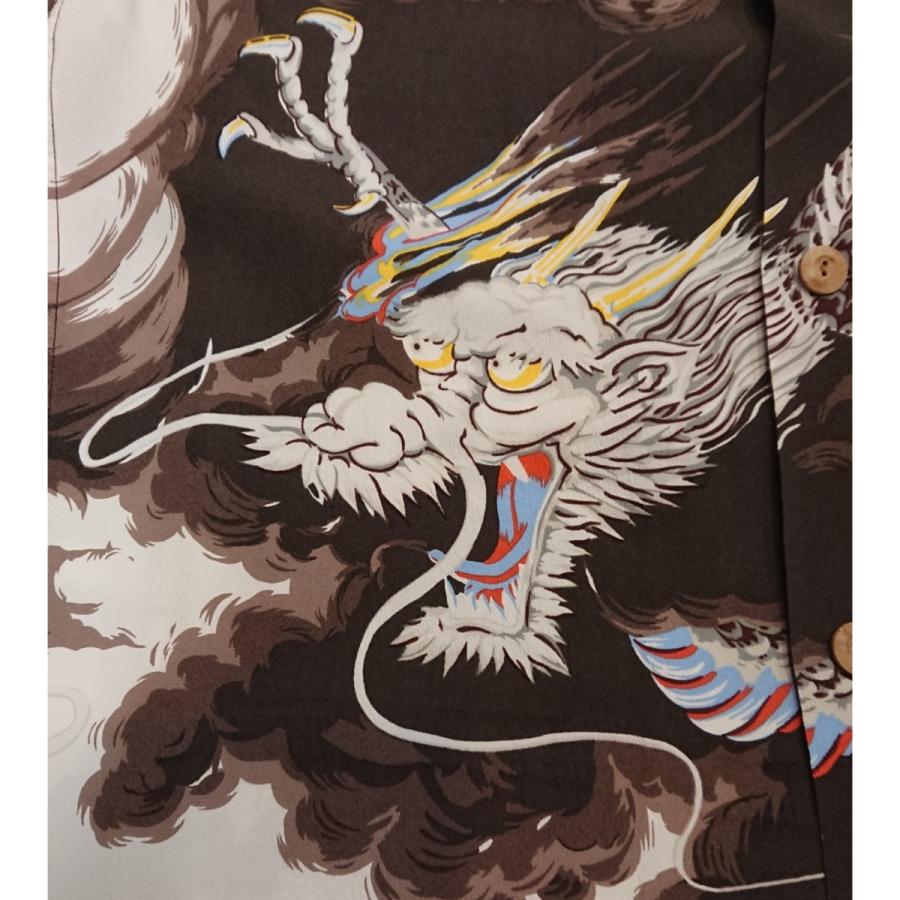 サンサーフ SUNSURF 半袖シャツ 水墨画 ドラゴン 龍 レーヨン 和柄 SUN SURF サンサーフ 半袖レーヨンハワイアンシャツ ゛DRAGON゛SS38564