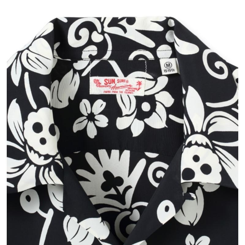 SUN SURF S/S RAYON HAWAIIAN SHIRT “HAWAIIAN SKULL BORDER