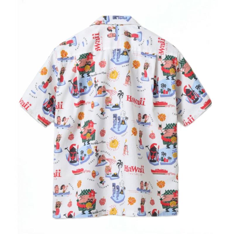 SUN SURF COTTON × LINEN HOPSACK OPEN SHIRT “ハワイへ行こう！” by 